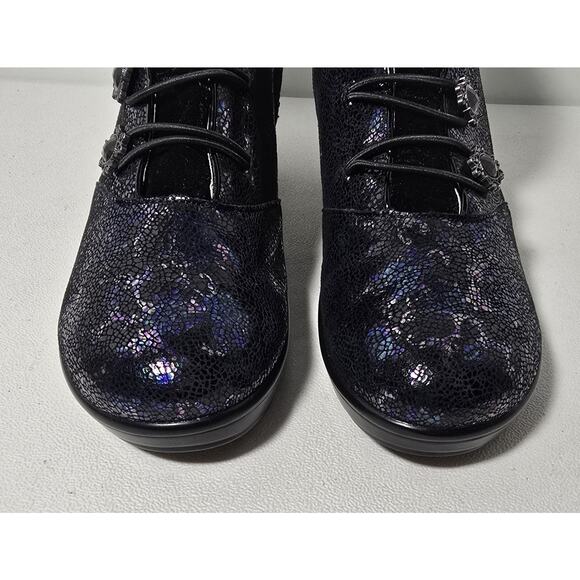 Alegria Womens Heidi Black Dahlia Boots Sz 41 US 10.5-11 Metallic Shimmer - Picture 3 of 11